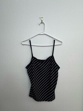 Mossimo Black & White Striped Spaghetti Strap Top - Size Medium